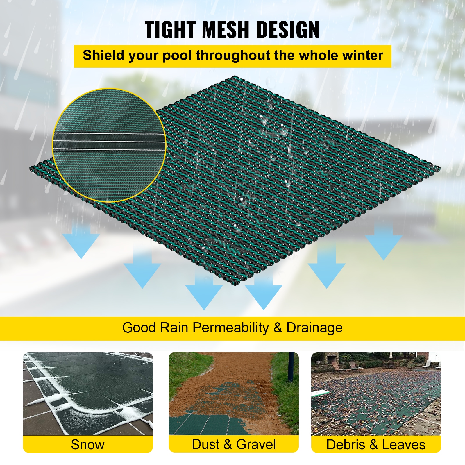 Pool Safety Cover For Rectangular Inground Swimming Pools Green_voghion.com